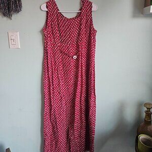 Handmade Vintage White and Red Floral Dress